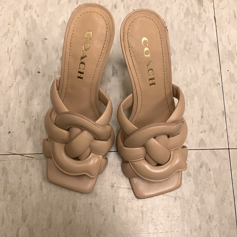 coach sandals slide heals size 5